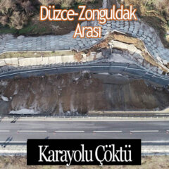 Düzce ile Zonguldak arasındaki D-655 Karayolu Heyelan Nedeniyle Çöktü