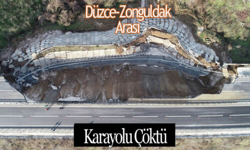 Düzce ile Zonguldak arasındaki D-655 Karayolu Heyelan Nedeniyle Çöktü