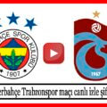 Fenerbahçe Trabzonspor Maçı canlı izle şifresiz FB TS maçı izle